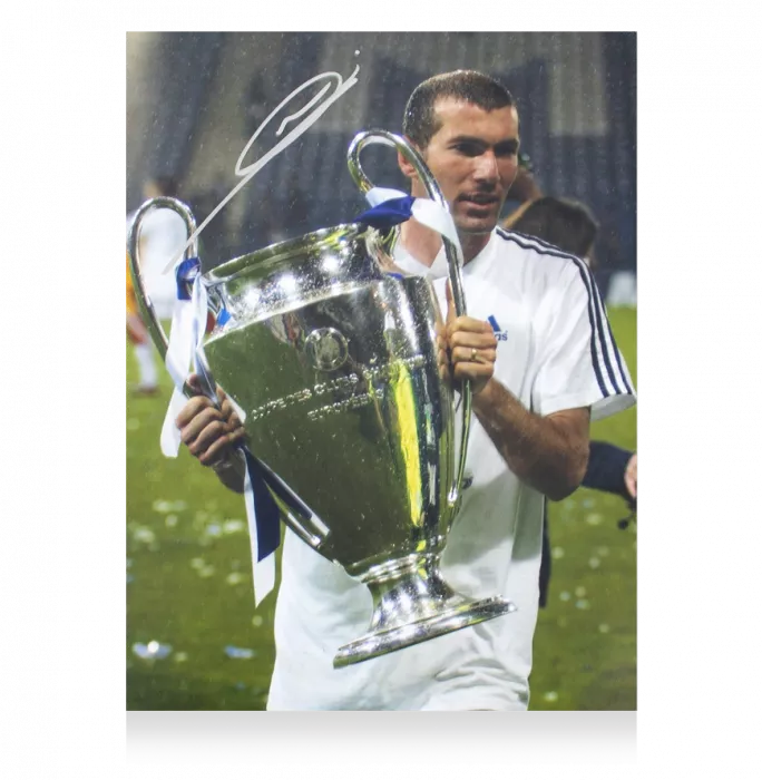Icons Zinedine Zidane Signed Real Madrid Photo In Premium Photo Frame: 2002 UEFA Champions League Winner