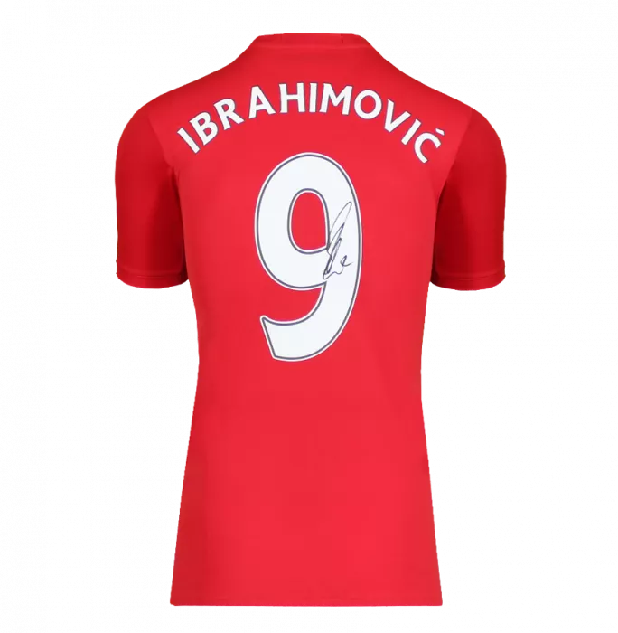 Icons Zlatan Ibrahimovic Back Signed Manchester United 2016-17 Home Shirt With Fan Style Numbers In Hero Frame: Option 1