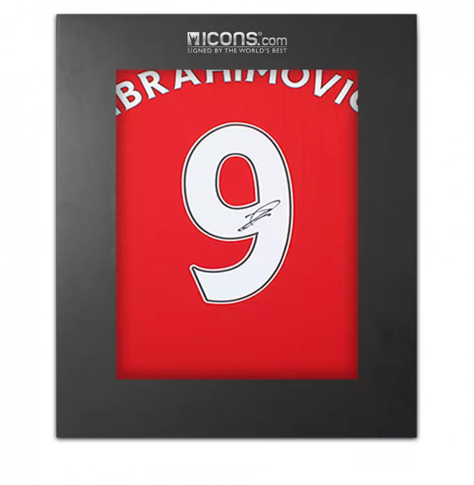 icons Zlatan Ibrahimovic Back Signed Manchester United 2022-23 Home Shirt with Fan Style Number In Deluxe Packaging