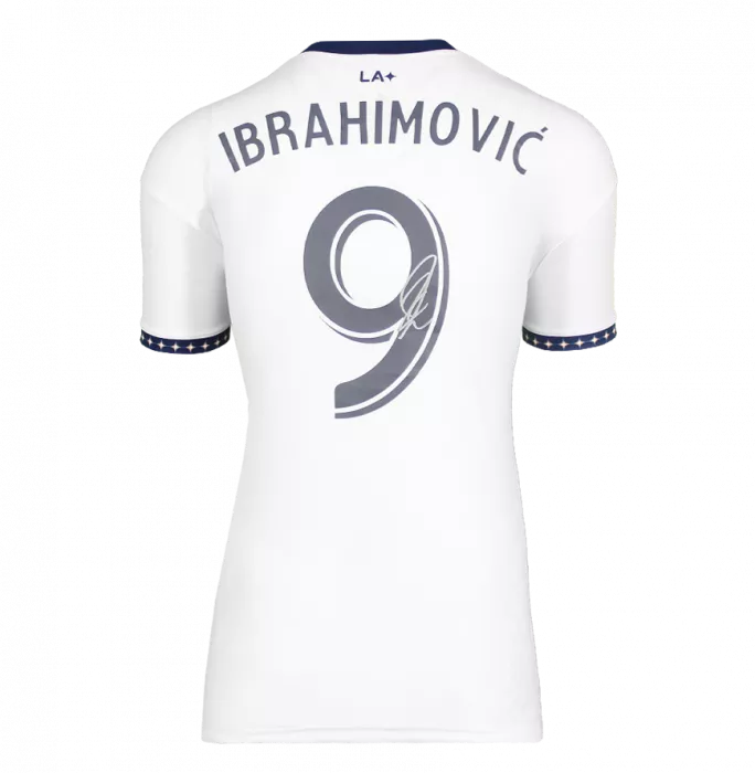 Icons Zlatan Ibrahimovic Back Signed Modern LA Galaxy Home Shirt With Fan Style Numbers In Classic Frame