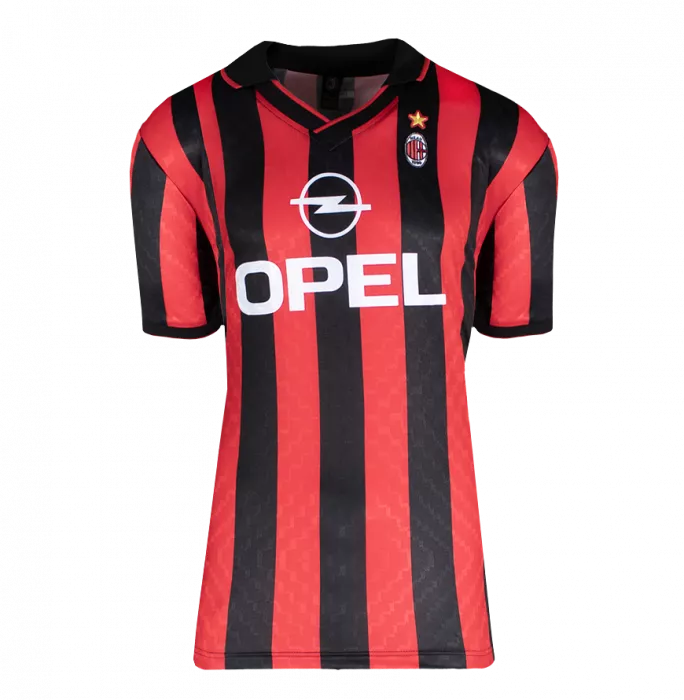 Icons Zlatan Ibrahimovic Official AC Milan Back Signed And Framed Retro Home Shirt