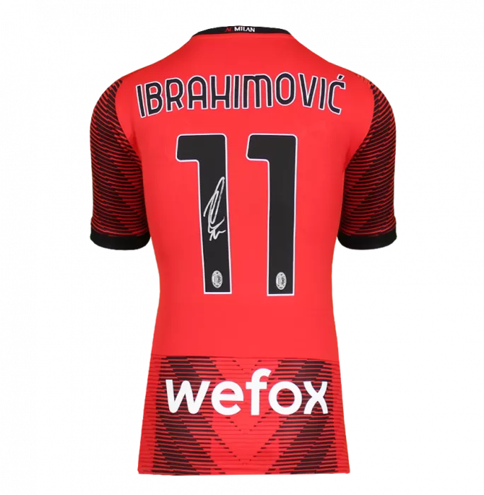 Icons Zlatan Ibrahimovic Official AC Milan Back Signed And Framed Modern AC Milan Home Shirt