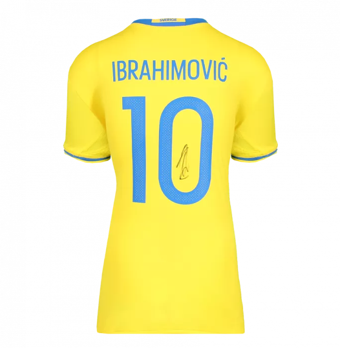 Icons Zlatan Ibrahimovic Official FIFA World Cup™ Back Signed And Framed Sweden 2016-17 Home Shirt