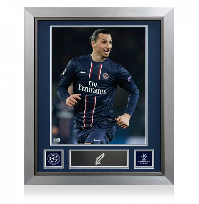 Icons Zlatan Ibrahimovic Official UEFA Champions League Signed Plaque And Photo Frame