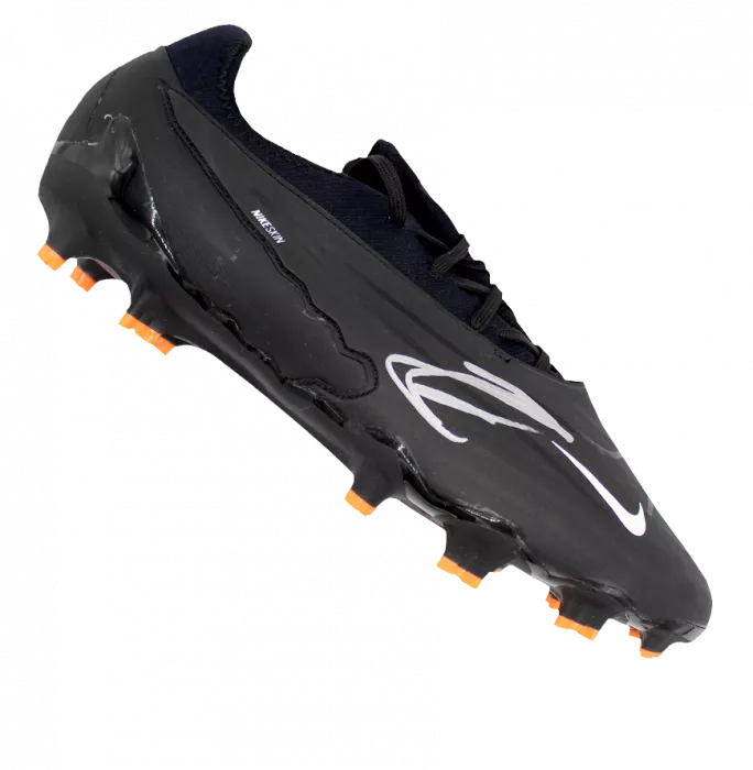 Icons Zlatan Ibrahimovic Official UEFA Champions League Signed Black Nike Phantom GX Pro FG Boot In Acrylic Case