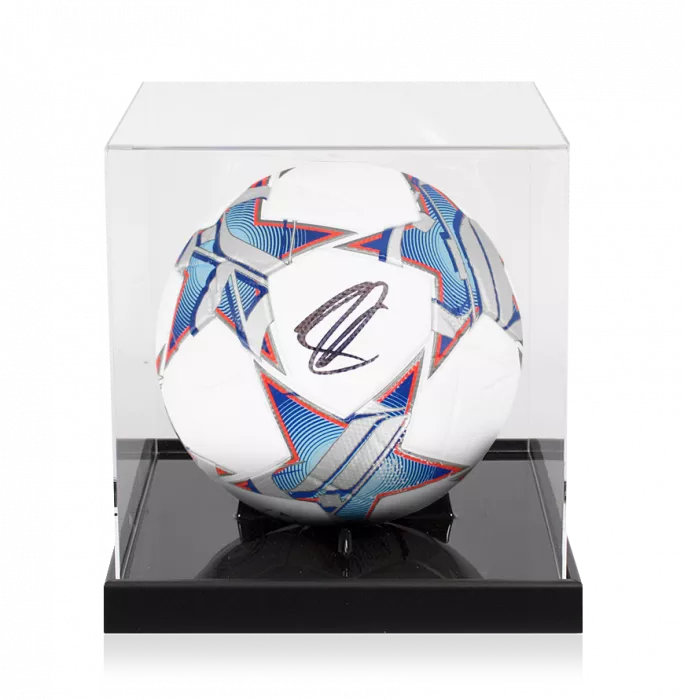 icons Zlatan Ibrahimovic Signed UEFA Champions League Football In Acrylic Case