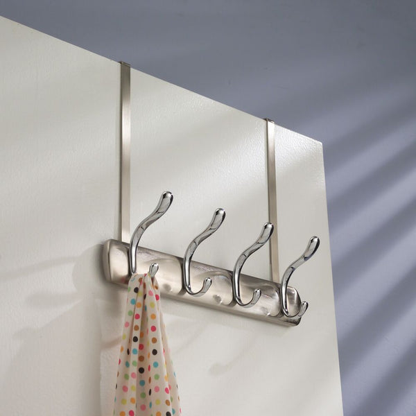 Idesign Bruschia Over The Door Rack 4 Hooks Brushed/Chrome