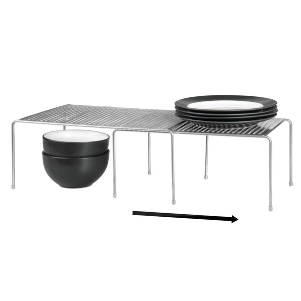 idesign Classico Expandable & Stackable Cabinet Shelves Silver