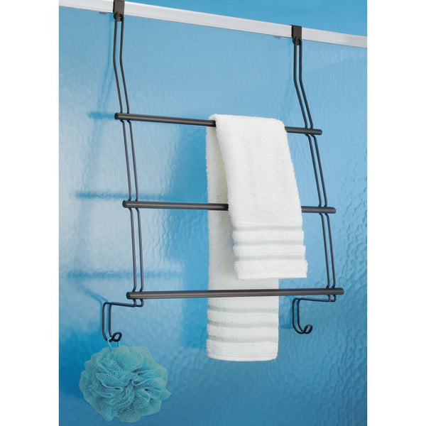 Idesign Classico Over Shower Door Towel Rack 3 Bronze