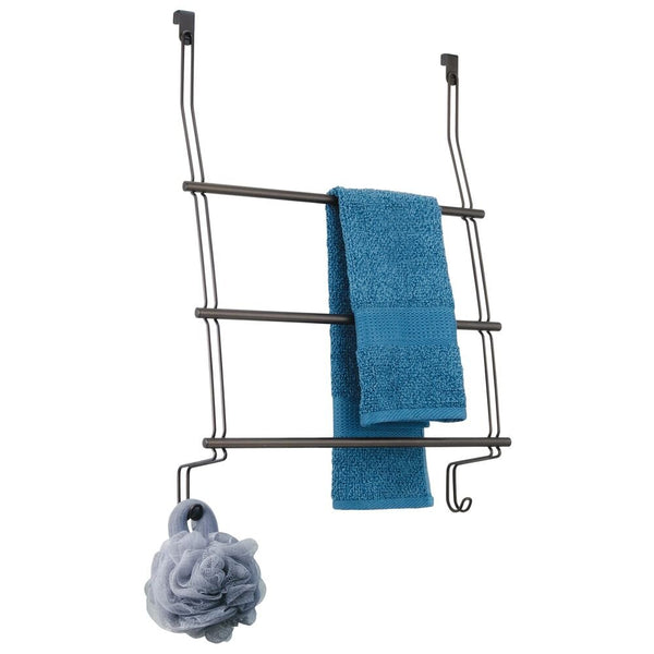 idesign Classico Over Shower Door Towel Rack 3 Bronze