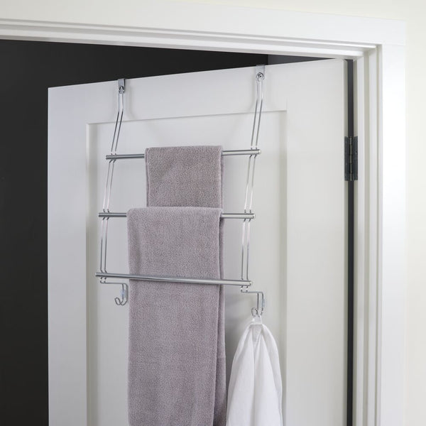 Idesign Classico Over Shower Door Towel Rack 3 Chrome