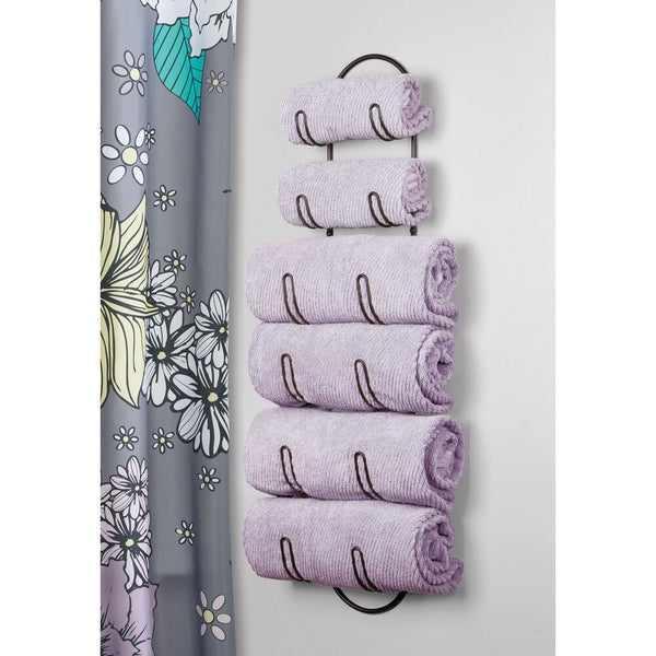 Idesign Classico Wall Mount Bath Towel Rack - 6 Bronze