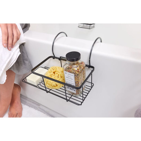 Idesign Everett Over Side Bathtub Caddy Matte Black