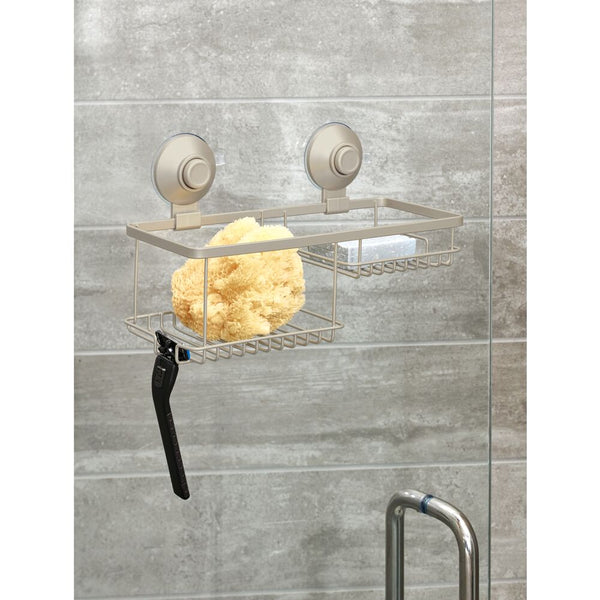 Idesign Everett Push Lock Suction Combo Basket Satin