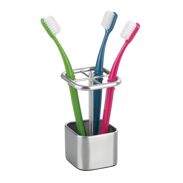 idesign Gia Toothbrush Stand Brushed Stainless Steel