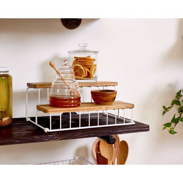 Idesign IDesign Acacia Wood And Wire Tier Organizer