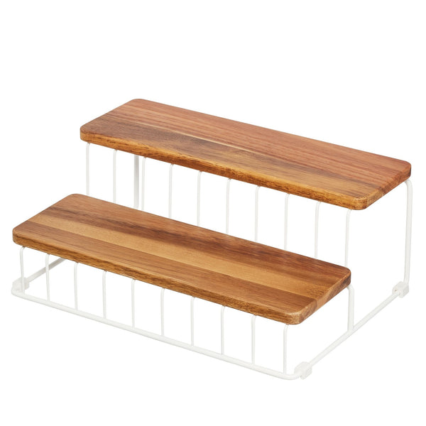 Idesign IDesign Acacia Wood And Wire Tier Organizer