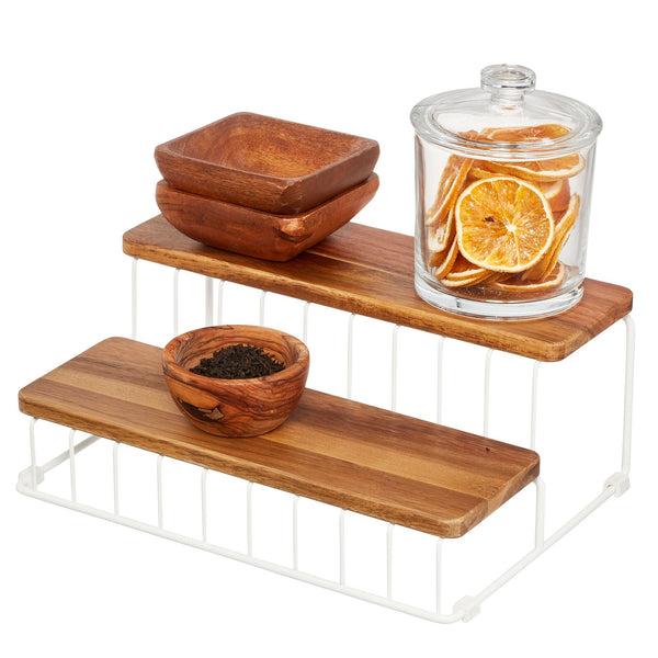 idesign iDesign Acacia Wood and Wire Tier Organizer