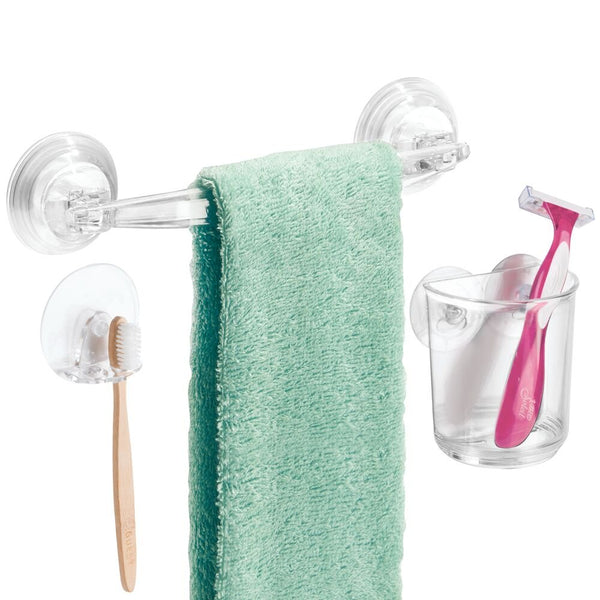 Idesign IDesign Bath Storage Power Lock Towel Bar In Clear