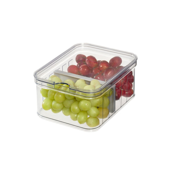 Idesign IDesign BPA Free Recycled Crisp Fridge Divided Bin 8.32"x 6.32"x 3.76"