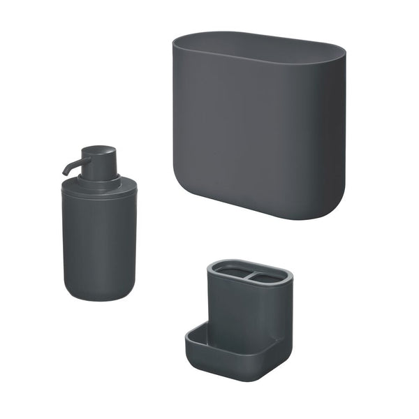 idesign Cade Bath Accessories (Set of 3) Charcoal