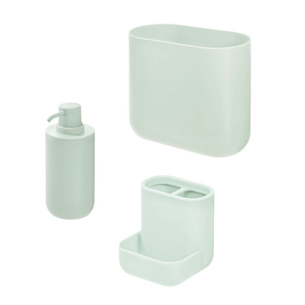 idesign Cade Bath Accessories (Set of 3) Green Tint