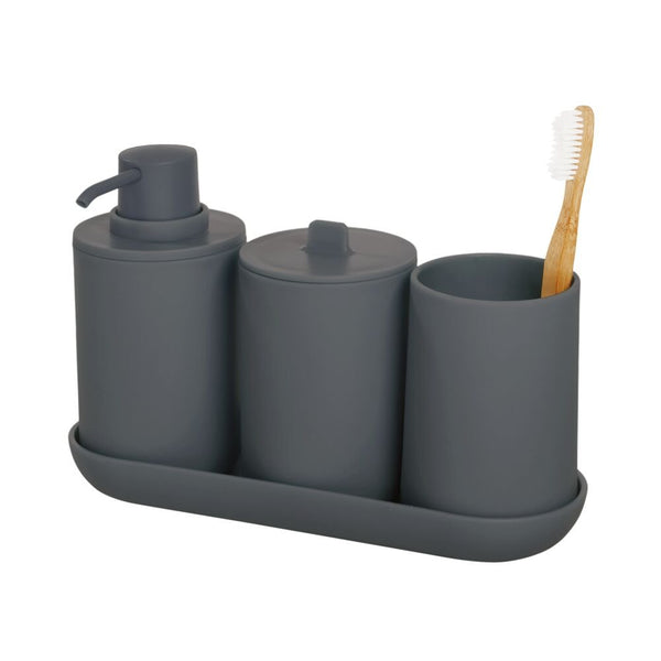 idesign Cade Bath Accessories (Set of 4) Charcoal