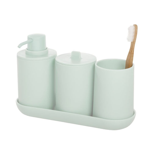 idesign Cade Bath Accessories (Set of 4) Green Tint