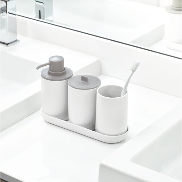 Idesign IDesign Cade Bath Accessories (Set Of 4) In White And Gray