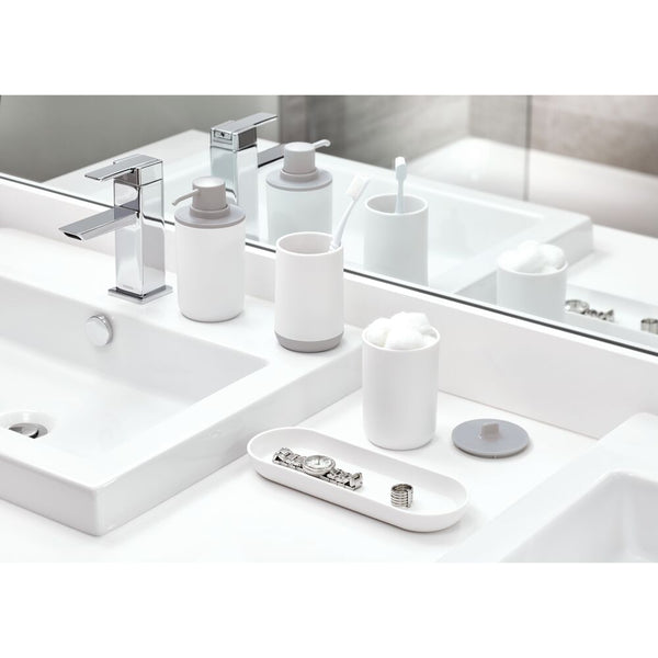 Idesign IDesign Cade Bath Accessories (Set Of 4) In White And Gray