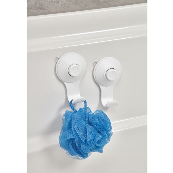 Idesign IDesign Cade Push Lock Shower Suction Hook (Set Of 2) In White