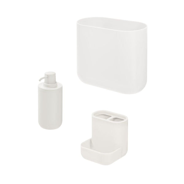 Idesign IDesign Cade Recycled Plastic Bath Accessories In Coconut Set Of 3