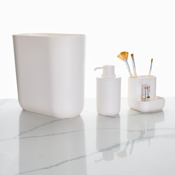 Idesign IDesign Cade Recycled Plastic Bath Accessories In Coconut Set Of 3