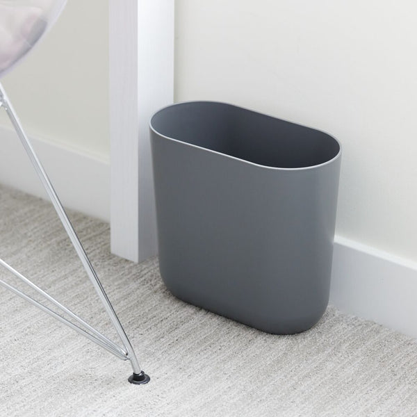 Idesign Cade Slim Waste Can Charcoal