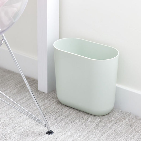 Idesign Cade Slim Waste Can Green Tint