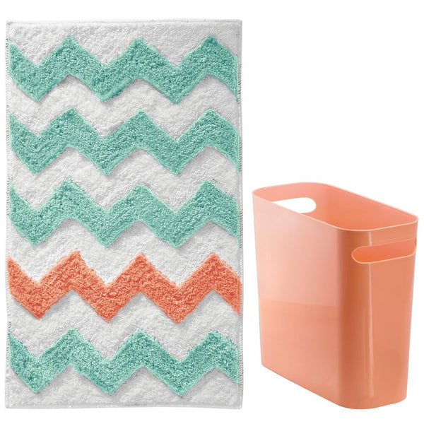 Idesign Chevron Rug 34 X 21 Aruba/Coral