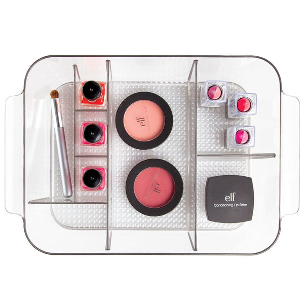 Idesign IDesign Clarity Divided Cosmetic Bin In Clear