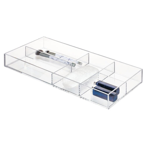 idesign Clarity Divided Tray - 16" x 7" x 2" Clear