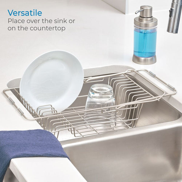 Idesign IDesign Classico Over Sink Dish Drainer In Satin