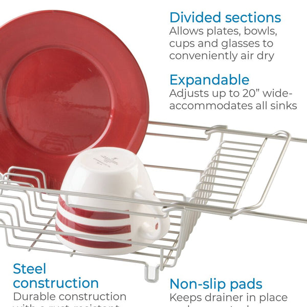 Idesign IDesign Classico Over Sink Dish Drainer In Satin