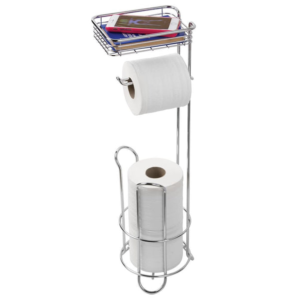 idesign Classico Roll Stand Plus w/Shelf Chrome
