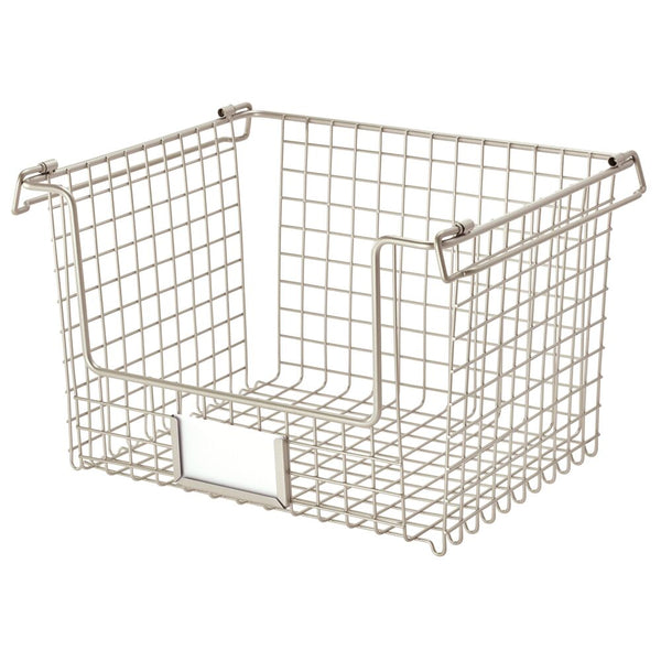 Idesign IDesign Classico Stackable Basket 12" X 10" X 7.75" In Matte Satin