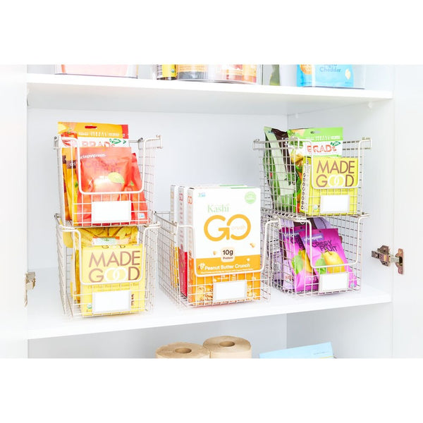 Idesign IDesign Classico Stackable Basket 12" X 10" X 7.75" In Matte Satin