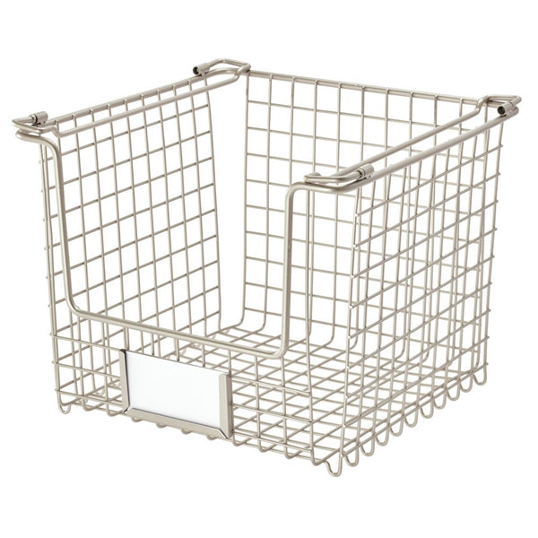 Idesign IDesign Classico Stackable Storage Basket With Handles Matte Satin