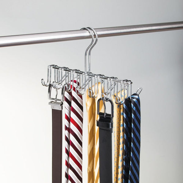 Idesign IDesign Classico Tie And Belt Rack In Chrome