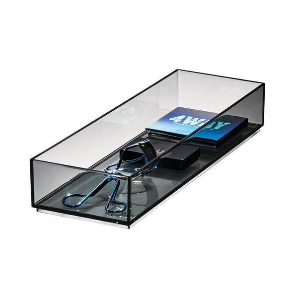 idesign iDesign Cosmetic Drawer Organizer 4" x 12" x 2" Smoke/Matte Black
