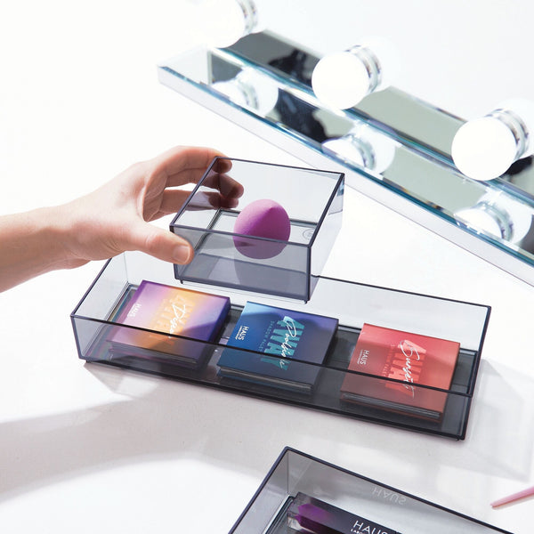 Idesign IDesign Cosmetic Drawer Organizer 4" X 4" X 2" Smoke/Matte Black