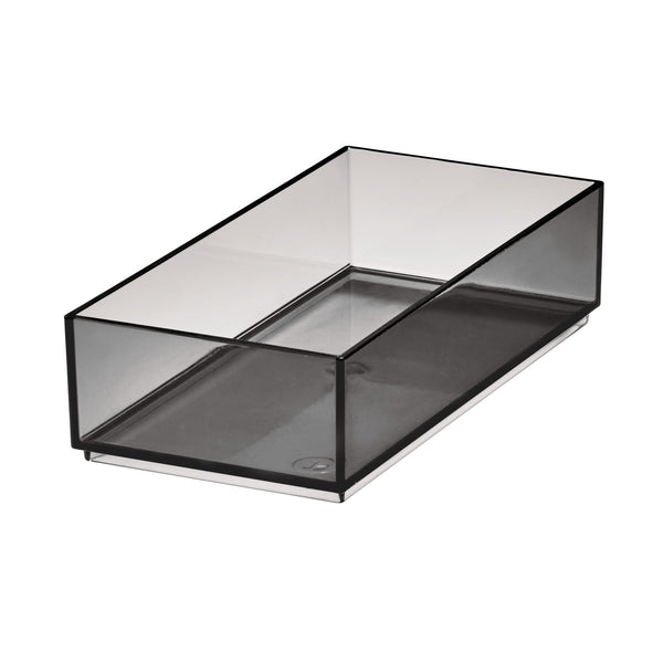 Idesign IDesign Cosmetic Drawer Organizer 4" X 8" X 2" Smoke/Matte Black