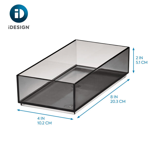 Idesign IDesign Cosmetic Drawer Organizer 4" X 8" X 2" Smoke/Matte Black