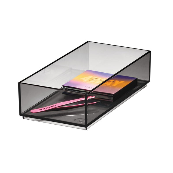 idesign iDesign Cosmetic Drawer Organizer 4" x 8" x 2" Smoke/Matte Black